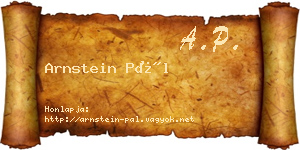 Arnstein Pál névjegykártya
